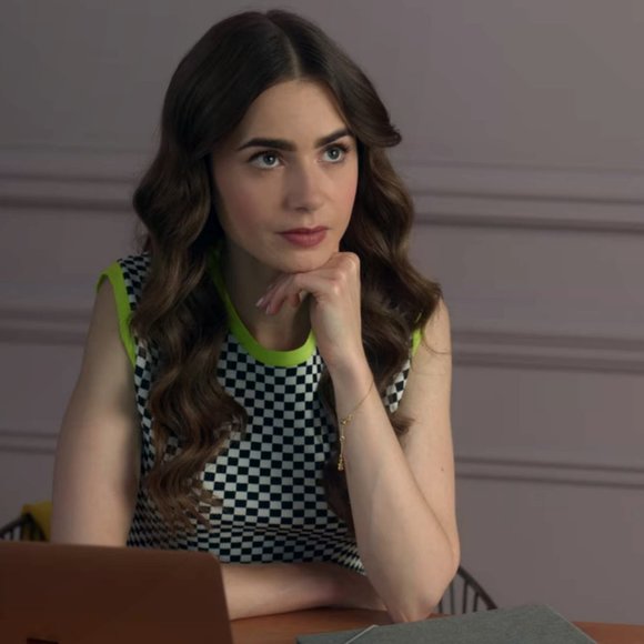 Zara Check Knit Crop Top ASO Emily in Paris - Picture 4 of 8